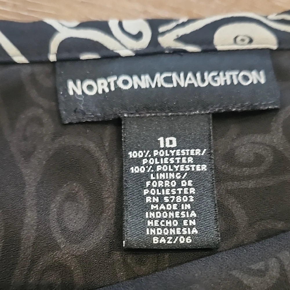 Norton McNaughton Flowy Black White A-Line Boho Geometric Skirt Flowy 10
